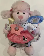 BABW Pink Poodle Skirt Puppy Dog Plush BUILD A BEAR Soft Baby Toy Rattle Bark
