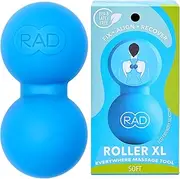 RAD Roller XL I Deep Tissue Peanut Massage Ball for Neck, Upper Back, Thoracic Spine, Psoas, Quads and Hamstring Self Myofascial Release, Massage and Mobility (Light Blue)