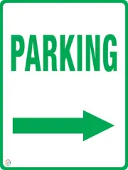 PARKING SIGN ( RIGHT ARROW ) -- VARIOUS SIZES SIGN & STICKER (PS18)