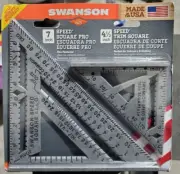 Swanson 7" Speed Square Pro & 4.5" Trim Square USA *2PACK*