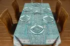 Rectangle Tablecloths, Dining Table Cover Set, Cotton Table Linens, Blue & White