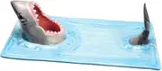 Vbnuyhim Shark Sushi Plate Handmade Ceramic Sushi Platter with Soy Sauce Holder and Fun Chopstick Rests Microwave Hand-Painted Ceramic Food Serving Tray with Soy Sauce Holder and Chopstick Rest