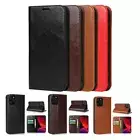 Genuine Real Cow Leather Flip Wallet Case Cover For iPhone 16 14 15 12 11 13 8