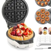 3-in-1 Mini Waffle Maker with Removable Plates - Quick Donuts & Cake Pops