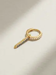 [MARIA TASH] MARIA TASH - Eternity Bar 6.5mm 18-karat Gold, Diamond And Sapphire Single Hoop Earring - One size One size Gold