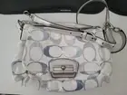 NWT AUTHENTIC COACH WHITE & BLUE SEQUINS SHOULDER OR CROSSBODY BAG