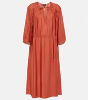 [A.P.C.] A.P.C. Eve pleated jersey midi dress AU 14 orange