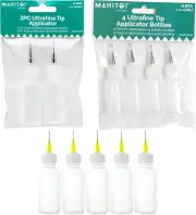 4 Ultra-Fine Tip Applicator Bottles 20Ml Clear, for Storing & Applying Craft Sup