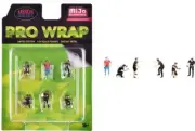 Pro Wrap 6 pc Diecast Figure Set 6 Figures LE 1/64 Scale Models American Diorama