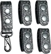 [TAFTACFR] Duty Belt Keeper with Double Snaps(Set of 4) +1 Keeper With Strong Plastic Key Clip(1 Pack)