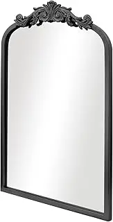 AIXI HOME Black Arched Mirror 15"x23", Traditional Arendahl Vintage Antique Mirror with Ornate Metal Frame, Baroque Wall Mounted Mirrors for Entryway/Bathroom/Living Room/Hallway/Bedroom