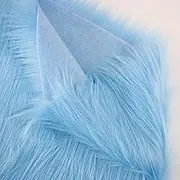 Thick Long Pile 90mm Faux Fur Fabric for Upholstery DIY Crafts Soft Plush Fur Luxury Shag Fabric 150x50cm for Costumes Coat Cosplay Ear Fursuit Rugs Props Backdrops(Color:Light Blue)