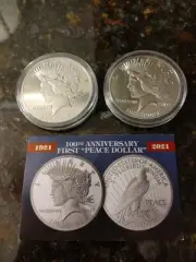 Peace Dollar 39 Mm 1 Oz Coins