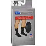 QCS Diabetic Care Crew Socks Unisex (Black) Small