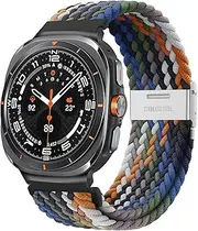 [BCMCBV] For Galaxy Watch Ultra 47mm Watchbands Nylon Elastic Braided Solo Loop Strap Bracelet