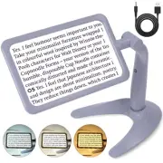 2.5X Magnifying Glass with Light and Stand, Full-Page Desktop Handheld Magnif...