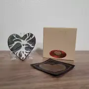 Genuine Raku Pottery Blessed Heart Artist Jeremy Diller Copper Kiln Tree of Life