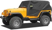 Car Rain Snow Sunshade Cover Accessories for 1997-2006 Jeep Wrangler TJ Windproof Dustproof Scratch Resistant Outdoor UV Protection Auto Cover,Black, RT-TCZ-CY579