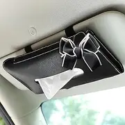 Zurligi Car Visor Tissue Holder, Upgraded Version Hanging Tissue Holder for Car, Premium PU Leather, Car Tissue Holder Visor for Universal Auto, Easy Use with Adjustable Elastic Strap for Woman Wife