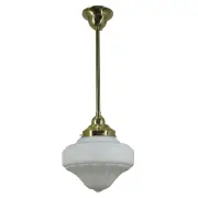 Derby Opal Matt 9&quot; Shade w 1/2&quot; x 1/2m Rod Pendant