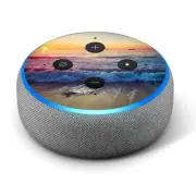 Vinyl Decal Skin for Amazon Echo Dot 3rd Gen - Beach Tide Water Rocks Sunset