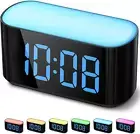 Digital Alarm Clock - Large Display, 7 Color Night Light, Dual Alarm, Dimmer, Ba
