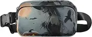 [XYMZR] Fanny Pack Myth Witch Crow Moon Hip Bag Belt Bag for Women Man Fashion Waist Pack Water-repellent Crossbody Bag for Halloween Costumes Running Hiking Jogging Travel Sport, Multi-colored, one