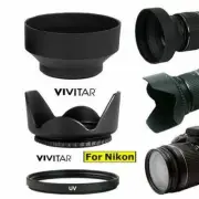 52MM Tulip Shaped & Collapsible Lens Hood + UV Filter FOR NIKON D3000 D3100 D90