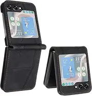 Case for Samsung Galaxy Flip5 5G, Flip Wallet Case Leather Credit Card Holder Slots for Samsung Galaxy Flip 5 5G-Black