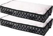 Under The Bed, Quilt Storage Bag, Under The Bed, Quilt Clothing Storage Box, Non-Woven Foldable Storage Bag Black Lantern Print