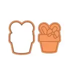 Easter bunny plant pot cookie cutter and stamp set debosser two tone