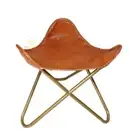 Leather Ottoman Stool,Indien Handmade Living Room Comfortable Foot Stool PL2-274