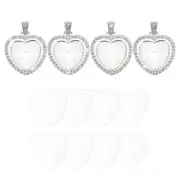 Rhinestone Pendant Trays, 4 Pcs Double Sided Tray 4pcs Glass Dome 8pcs
