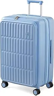 [Generic] Carry On Luggage Suitcases with Wheels: Checked 26 inch Luggage with 8 Spinner Wheels, Expandable Large Suitcase with 100% PC Hard Shell Travel Luggage Suitcases (Blueberry Blue)