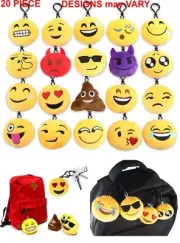 Emoji Keychain Mini plush Pillows Kids Party Decoration prizes BACK PACK 20 pcs