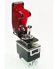 Safety Toggle Switch DPST 20 Amp" Transparent Red"