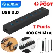ORICO 7 Port HUB Powered USB 3.0 High Speed Splitter Extender PC Laptop MacBook