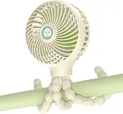 Stroller Fan, 3 Speed Portable Clip on Stroller Fan for Baby, Battery Operated Personal Desk Fan with Flexible Tripod, Mini Handheld Fan for Car Seat, Treadmill, Camping (White)
