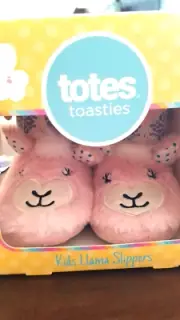 Totes Girls Llama Boot Plush Slippers Sz 13-1