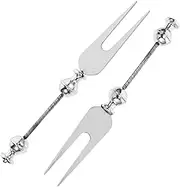 MOTHNUR 2pcs Stainless Steel Beadable Fruit Forks Dessert Forks with DIY Beads Elegant Tableware for Fruits and Appetizers for Home and Outdoor Dining