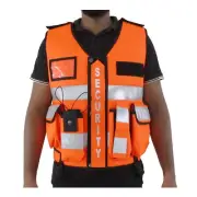 Orange High Vis Security Vest, Hi Viz Orange Tactical Vest Security Enforcement