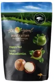 BOX OF HAPPY NUT MACADAMIA - 20PACKS - VANILLA - NEWEST PACKAGING & EXPIRY DATE