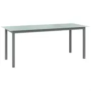 Garden Table Light Grey 190x90x74 cm Aluminium and Glass