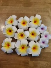 12 Foam Frangipani Flower Head Wedding Party Decor DIY Hairclip Yellow Purple