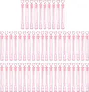 Grcfumo 50 Pcs Mini Bubble Wands, Heart Shaped Bubble Sticks, Party Favors Bubble Wands, Camping Wedding Party Favors Supplies for Kids