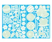 C121 2PCS Self-luminous Christmas Decoration Snowflake Elk Sticker Christmas Static Window Sticker Luminous Wall Glass Sticker