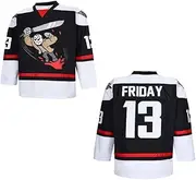 [ZXCVB] Men's Voorhees #13 Jason Friday Movie Hockey Jersey Halloween Stitched Black Jerseys