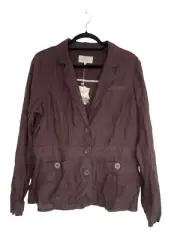 CASUAL COLLECTION DEBENHAMS Brown Blazer Jacket Size 14 55% Linen Chocolate BNWT