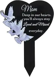 Memorial Grave Markers - Memorial Remembrance Plaques Cemetery Stake - Black Graveyard Decorations Waterproof Plaques Stake for Humans, Mother's Day & Birthday