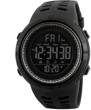 [Ovvel] Men's Digital Sport Watch Led Electronic Military Wrist Watch with Alarm Stopwatch Dual Time Zone Count Down EL Backlight Calendar Date Window
